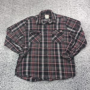 Dickies Shirt Men Medium Red Black Plaid Flannel Long Sleeve Outdoor Chore Work